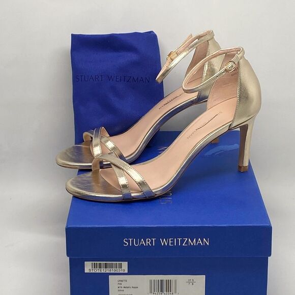 Stuart Weitzman Metallic Leather Sandals size 7 - Picture 10 of 12
